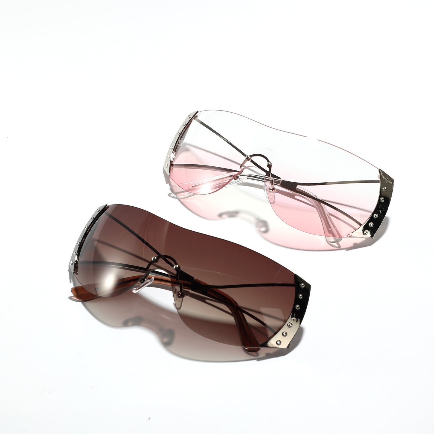 Damen futuristische Sonnenbrille mit stilvollem Rahmen und hochgradigem UV-Schutz Brehn