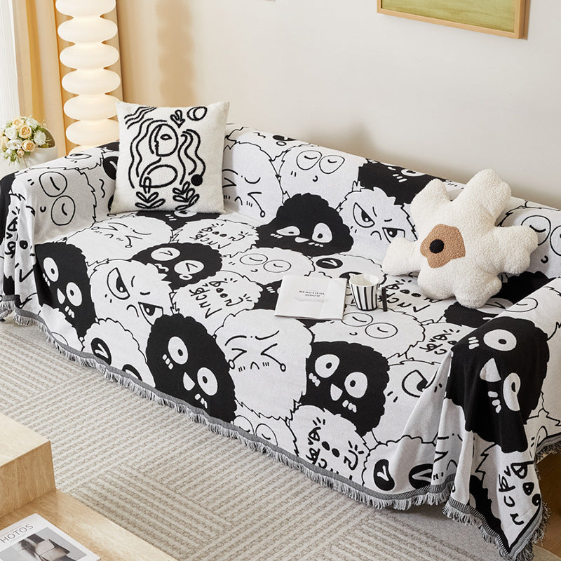Gemütliche Cartoon-Themen Sofa-Wurfdecke