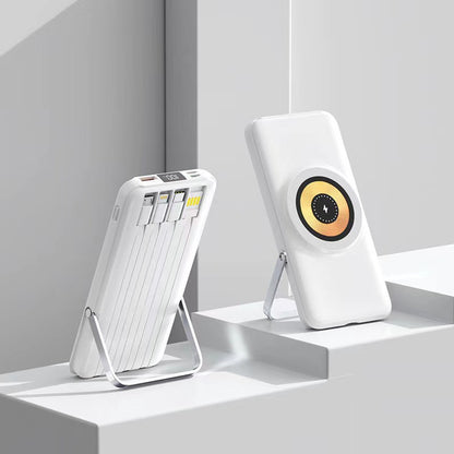 Multifunktionale Powerbank mit Kabellosem Ladegerät und Integriertem Ständer Brehn