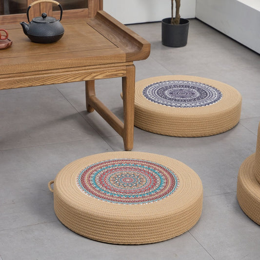 Runder Kunstleder Pouf Brehn