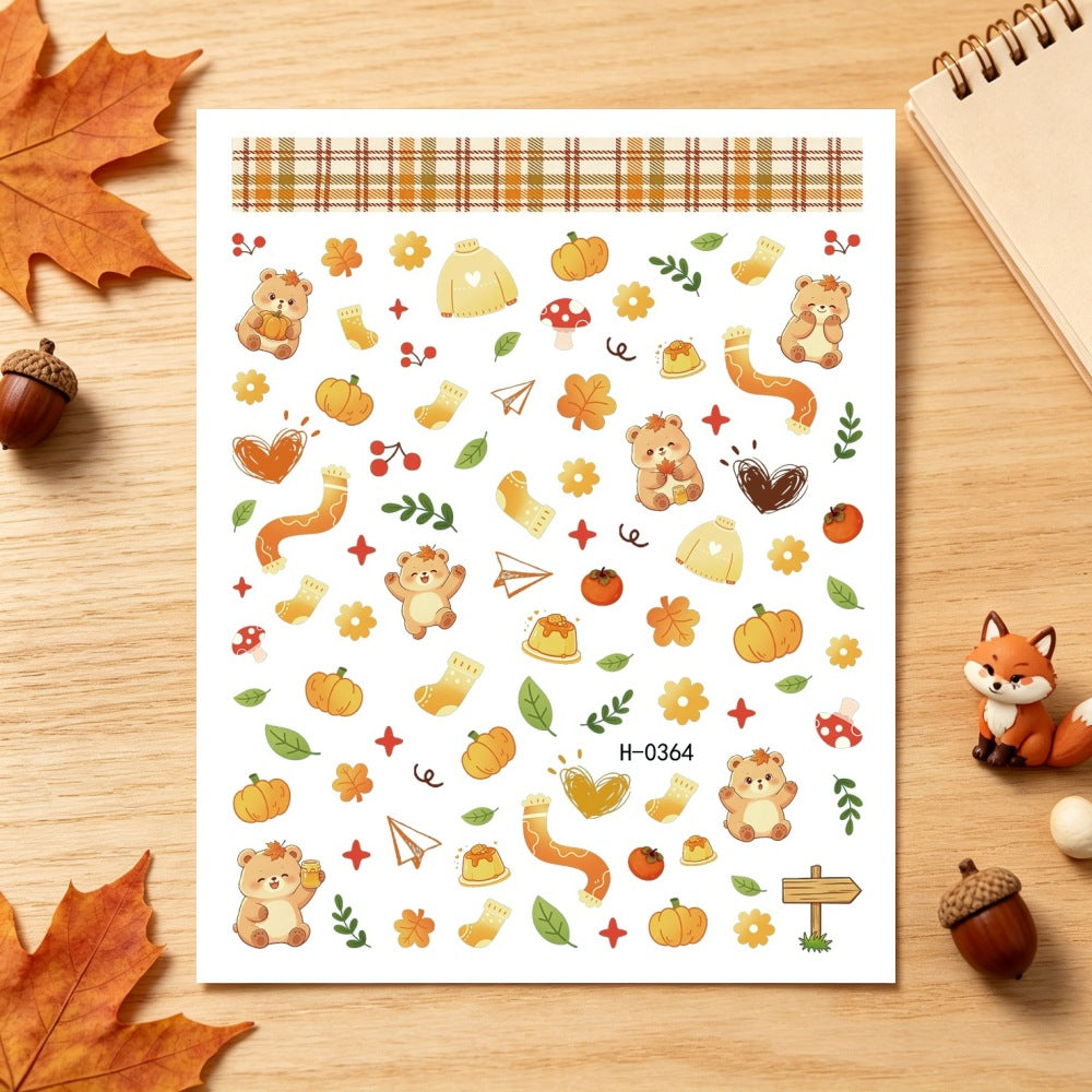 Herbst-Themen Nagelkunst Aufkleber