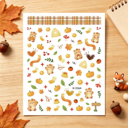 Herbst-Themen Nagelkunst Aufkleber