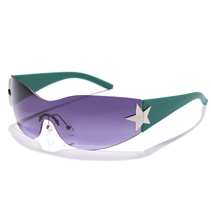 Damen futuristische Design-Sonnenbrille mit einzigartigen Akzenten Brehn