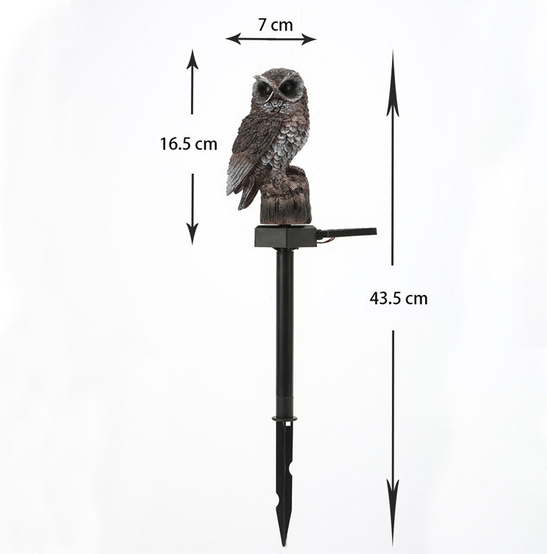 Realistische solarbetriebene Raubvogel-Eule Gartenstecker mit Bewegungssensor Brehn