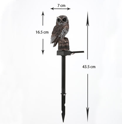 Realistische solarbetriebene Raubvogel-Eule Gartenstecker mit Bewegungssensor Brehn