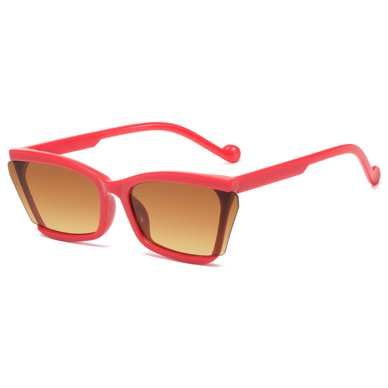 Damen modische Sonnenbrille mit einzigartigem rechteckigem Design und UV-Schutz Brehn