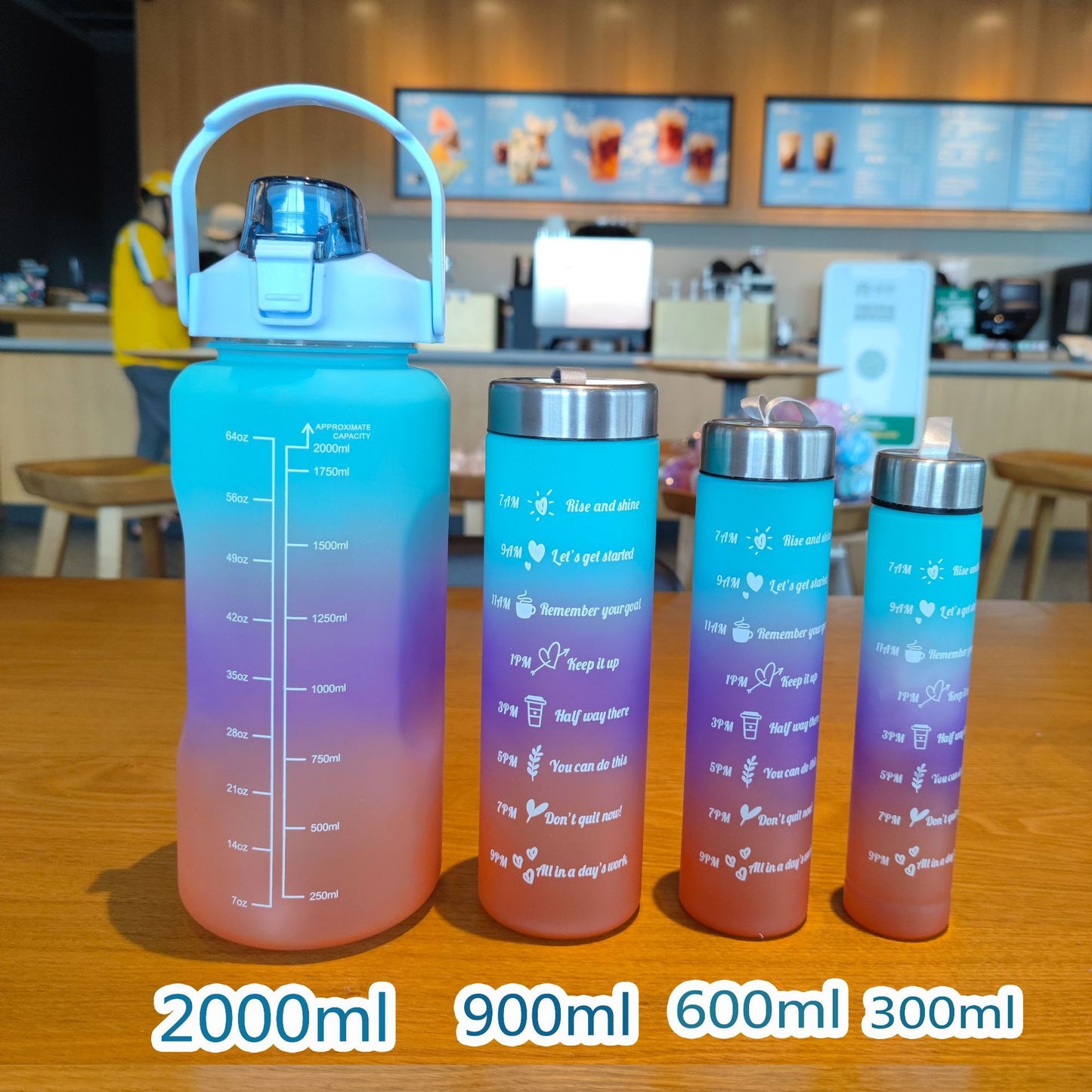 Damen Motivations-Trinkflasche mit Zeitskala und ergonomischem Design Brehn