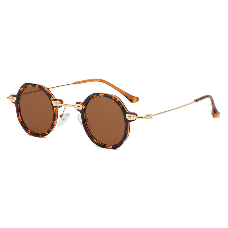 Damen Designer-Sonnenbrille mit hexagonalem Rahmen und luxuriösen Metallakzenten Brehn