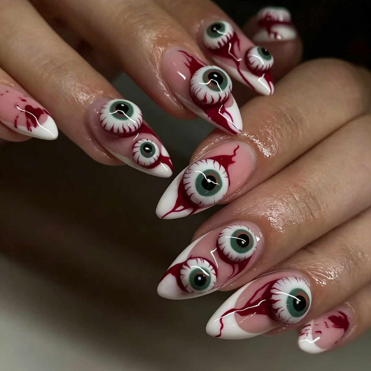 Augen-Themen Stiletto Press-On Nagelkunst Set Brehn
