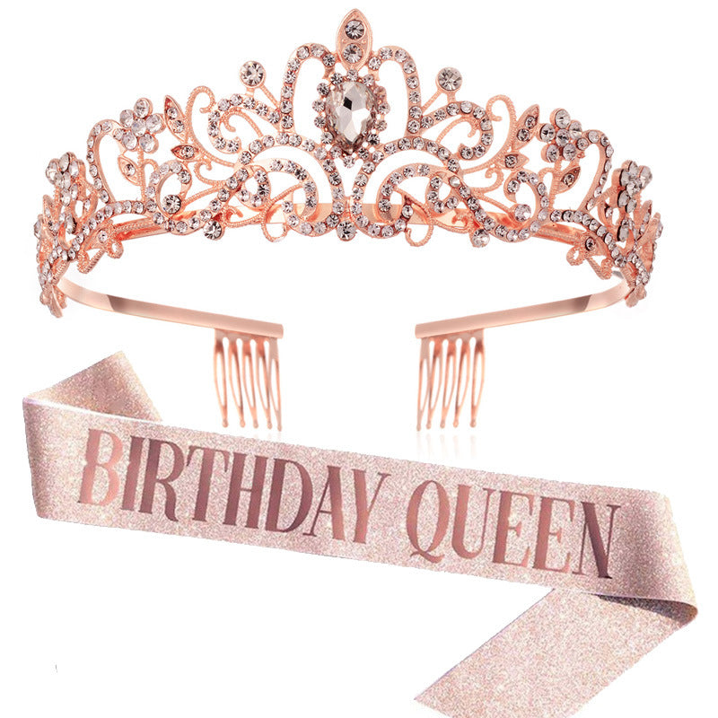 Damen Festliche Tiara mit schimmernden Strasssteinen Brehn