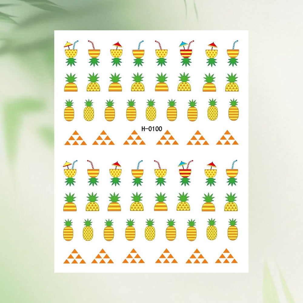 Tropisches Obst-Themen-Nagelkunst-Aufkleber-Set