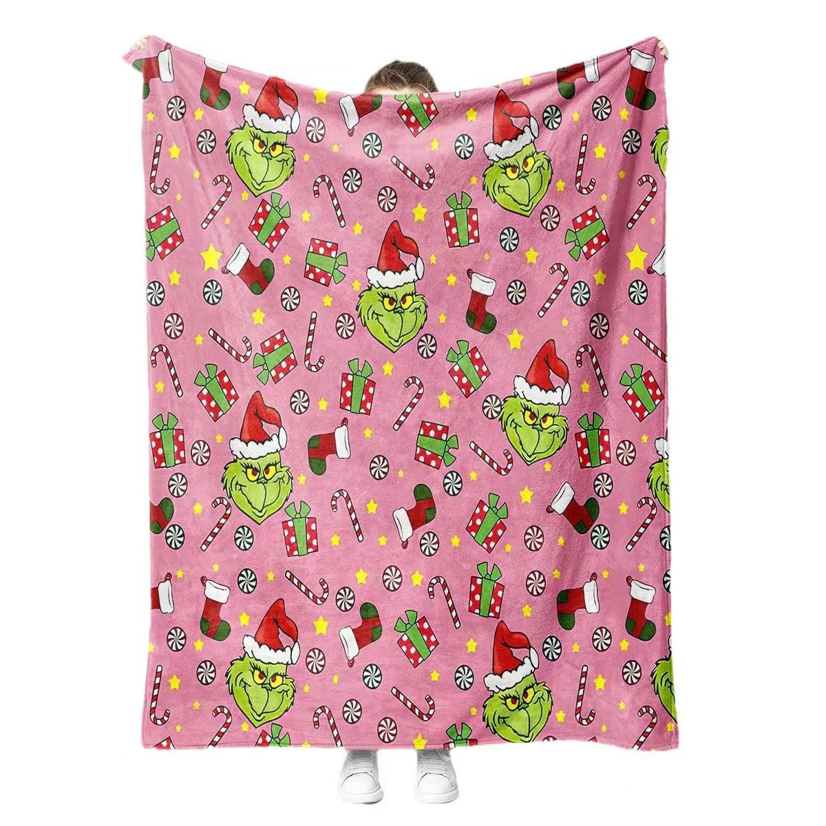 Fun Grinch-Themen Fleece-Wurfdecke