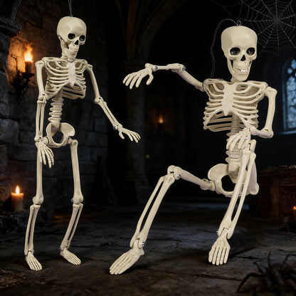 Realistische posierbare Halloween-Skelettfiguren Brehn
