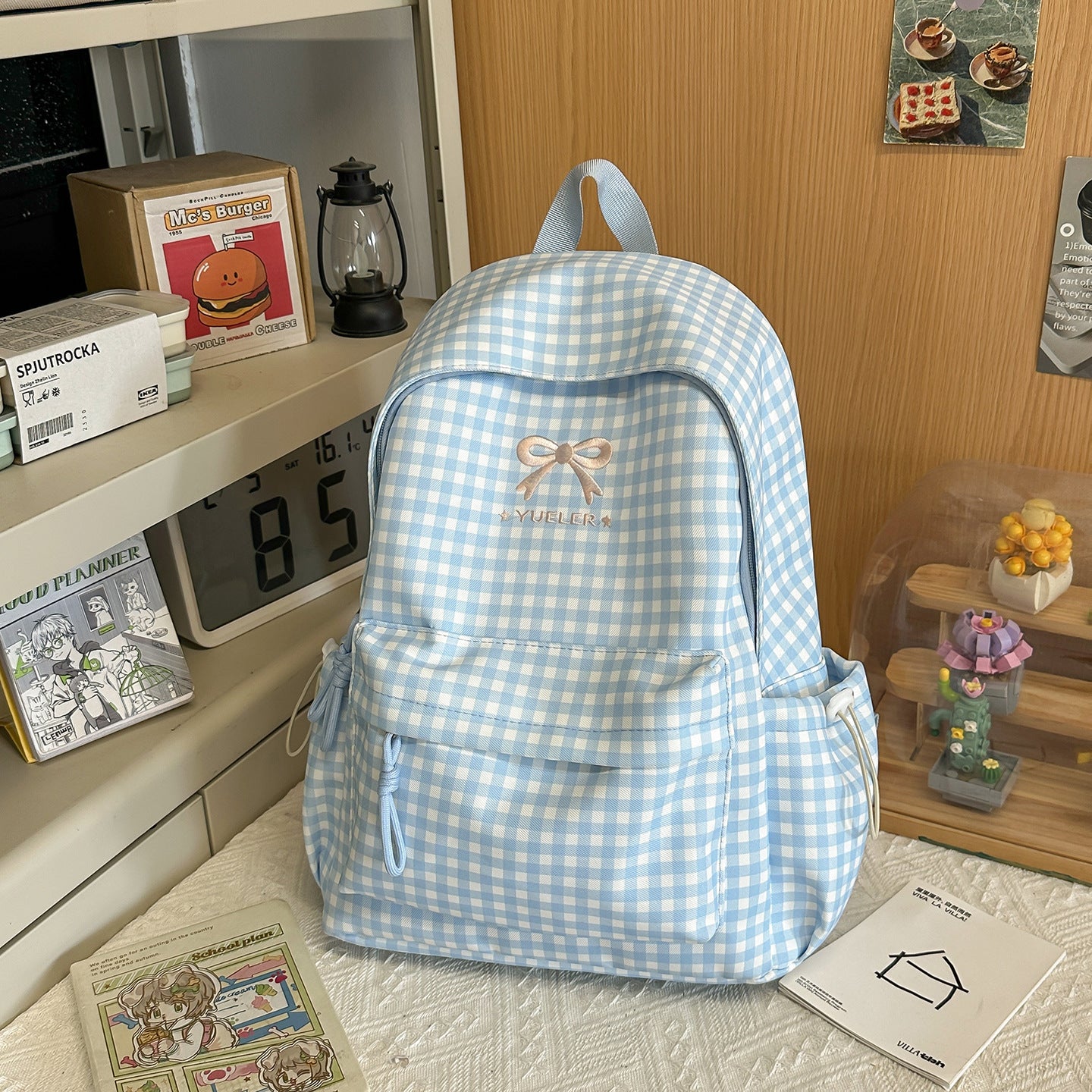 Süßer Gingham-Muster Mini Schulranzen