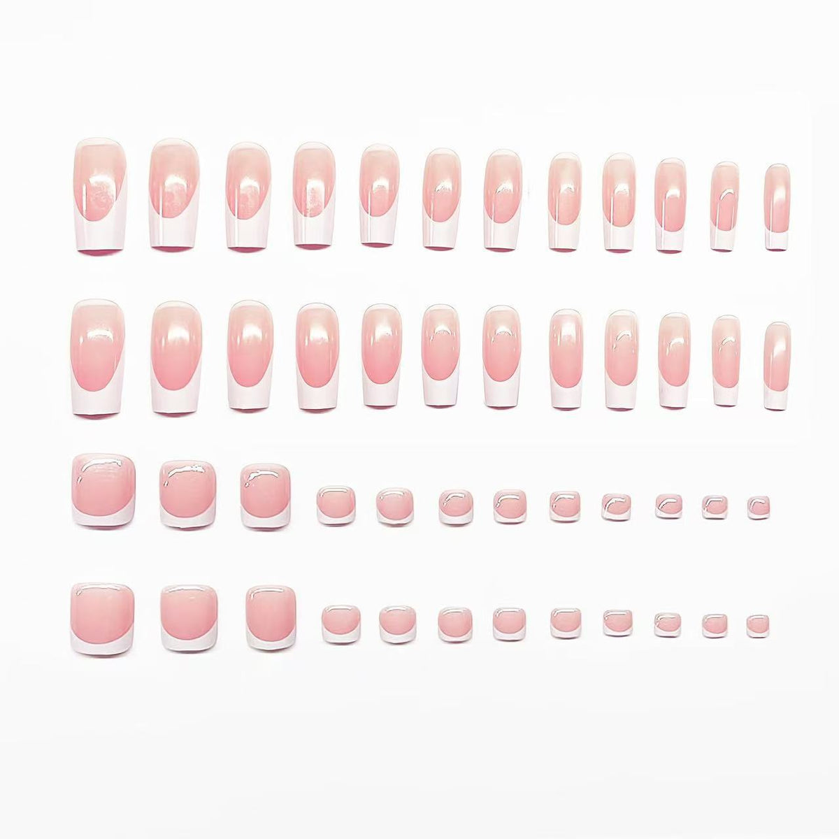 Stylisches French Tip Nail and Toe Set Brehn
