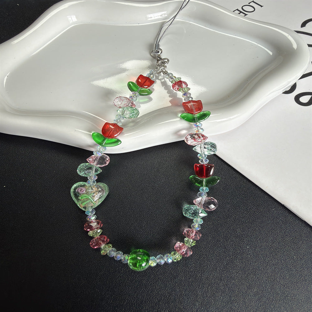 Blumen Bead Handykette Brehn