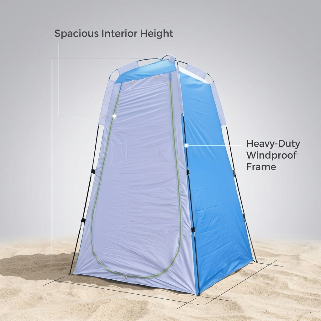 Portable Pop-up-Duschwechselzelt mit Reißverschlusstür Brehn