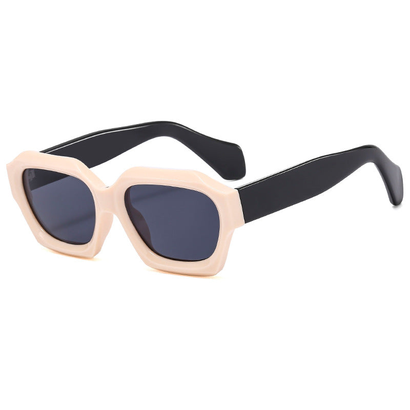 Damen Designer-Sonnenbrille mit markantem geometrischen Rahmen und polarisierenden Gläsern Brehn