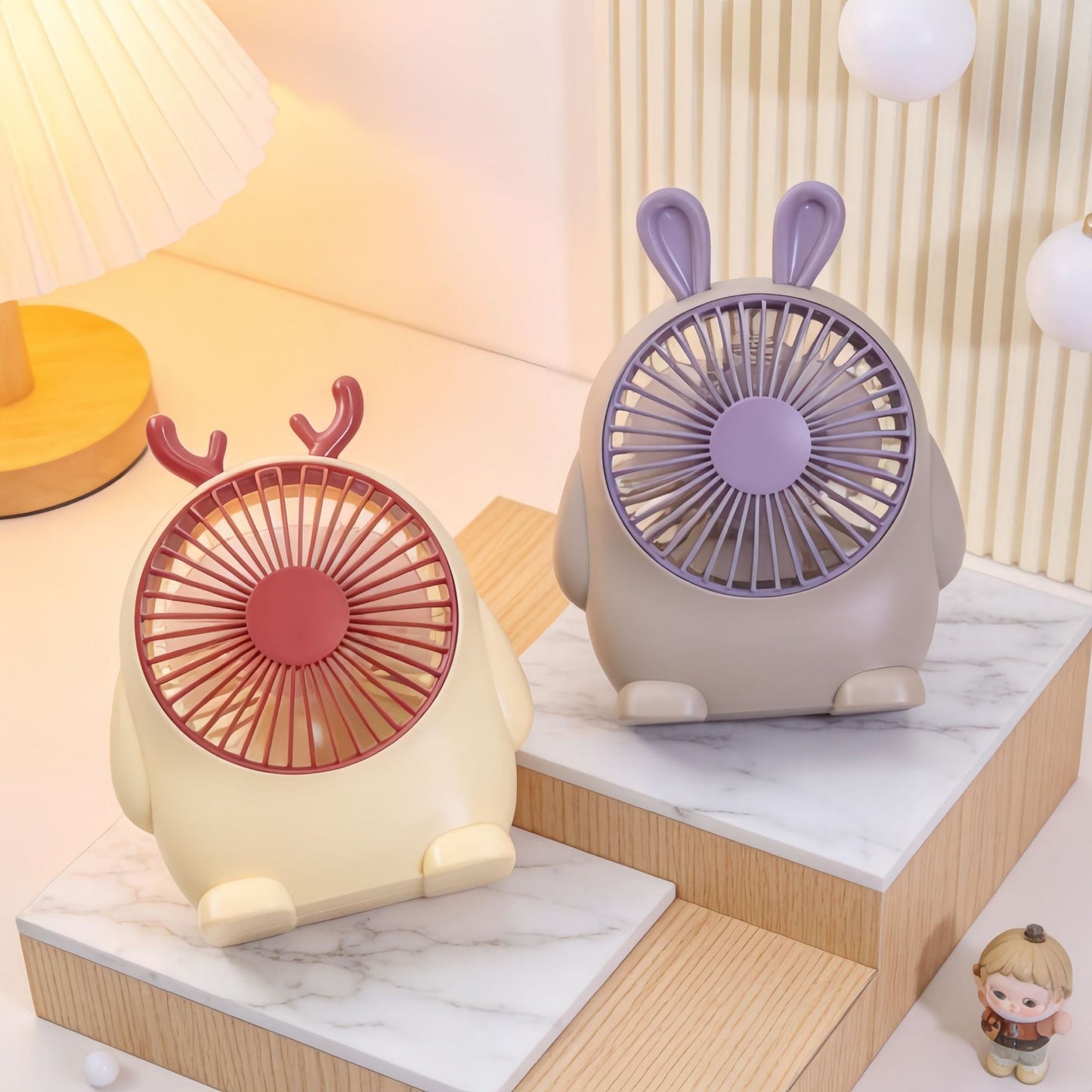 Damen Tragbarer Mini-Ventilator mit tierischem Design und USB-Anschluss Brehn