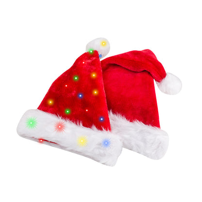 Leuchtende Weihnachtsmütze mit Plüschbesatz