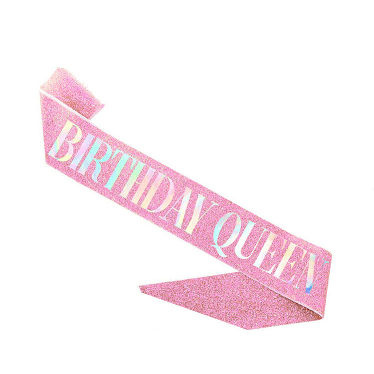 Damen Glitzernde Geburtstags-Schärpe mit Festlichem Schriftzug Brehn