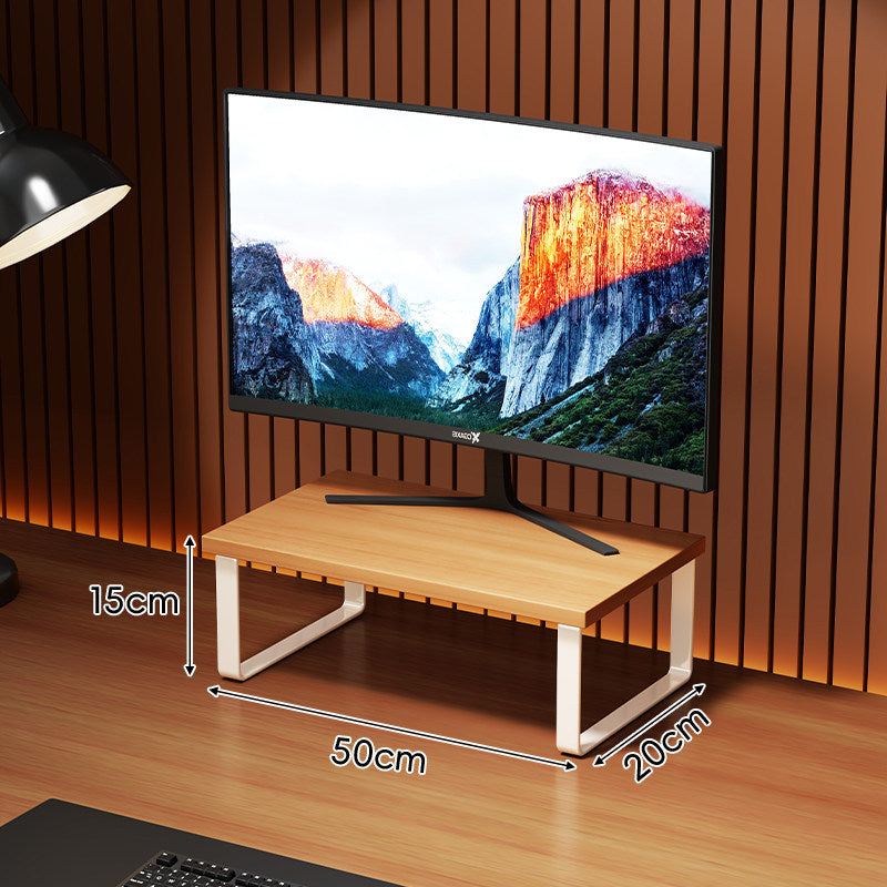 Erhöhter Holzoberfläche Metall Monitorständer mit Unterlage-Regal