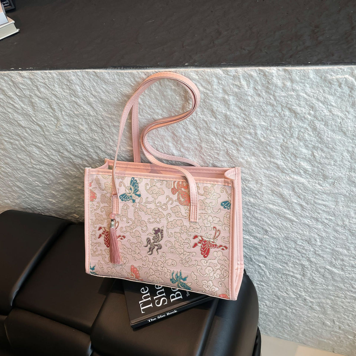 Bestickte Schmetterlingsmuster-Handtasche Brehn