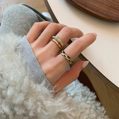 Chic Floral Verstellbares Ring Set Brehn