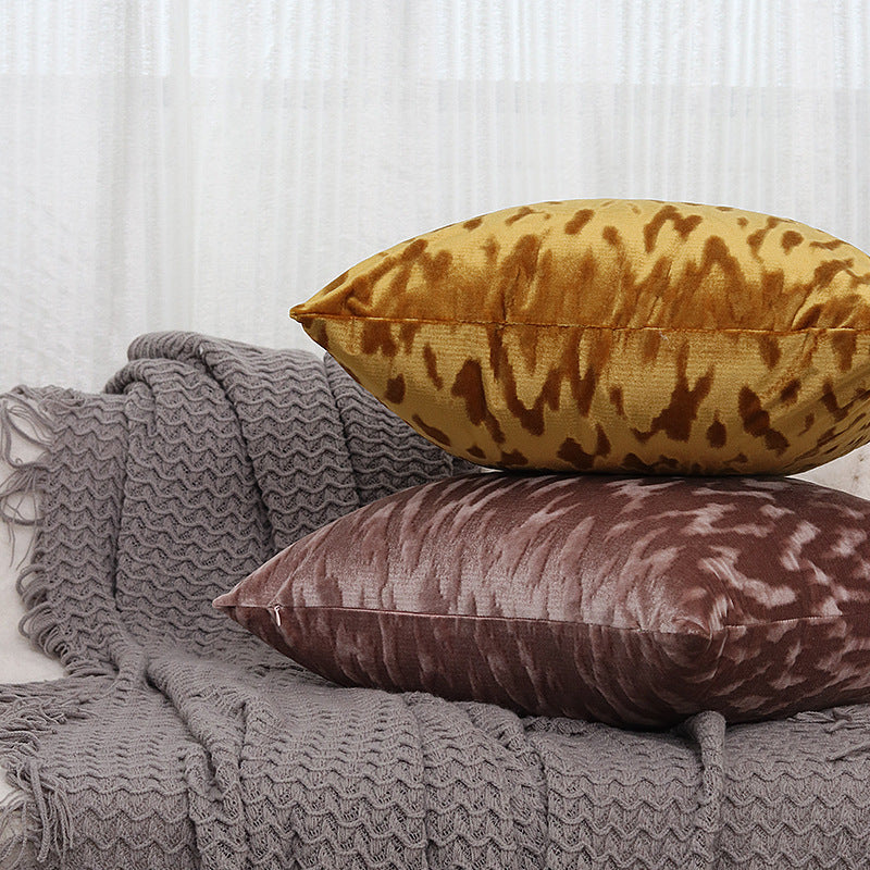 Plüschtexturierte Samtviereckige Wurfkissenbezüge mit geprägtem Tiermotiv-Jacquard