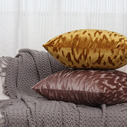 Plüschtexturierte Samtviereckige Wurfkissenbezüge mit geprägtem Tiermotiv-Jacquard
