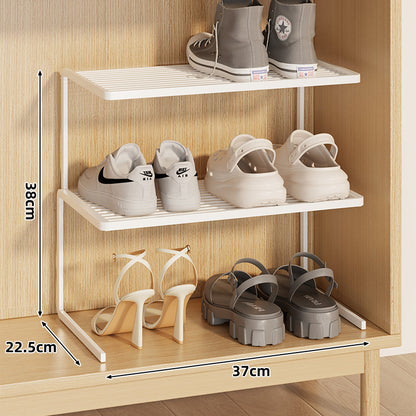 Kompakte Doppel-Schicht Verstellbare Schuhregal Erhöher für Schrank und Kleiderschrank