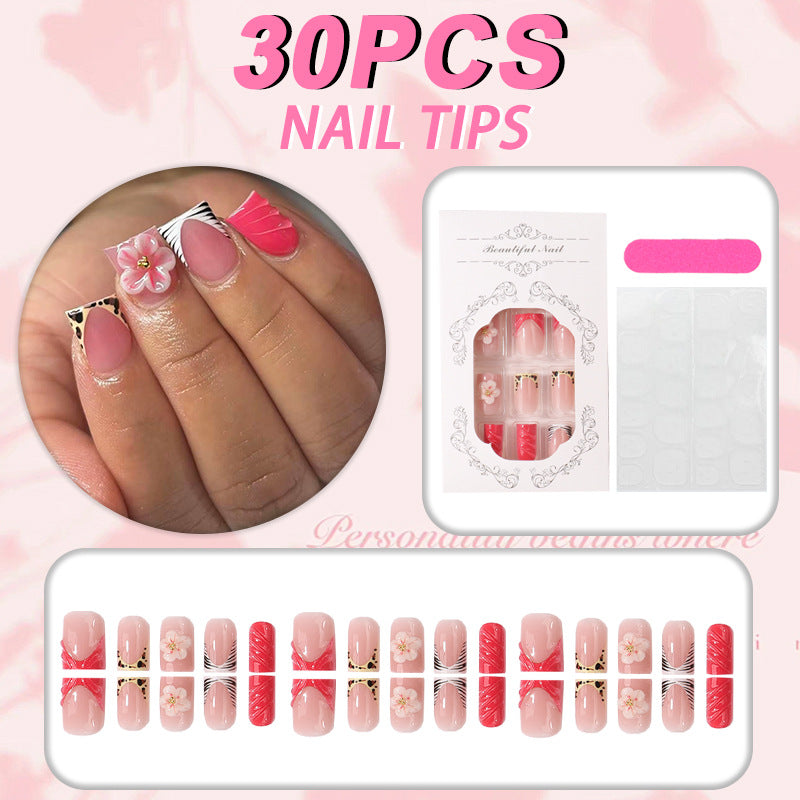 Floral Design Press-On Nail Tips Set Brehn