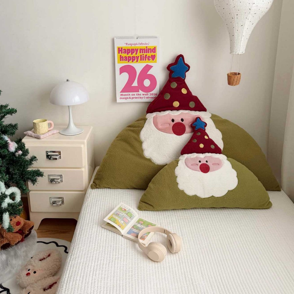 Plüsch Dekoratives Santa Gesicht Wurfkissen