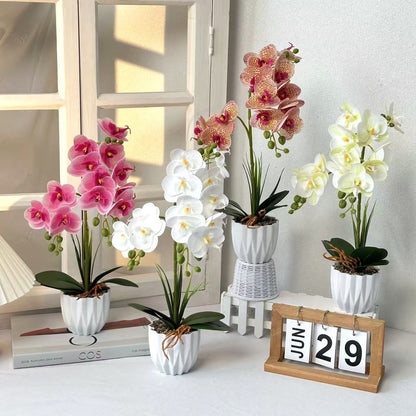 Lebensechte Orchideen-Dekorationspflanze