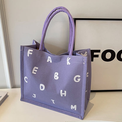 Alphabet Druck Canvas Tragetasche