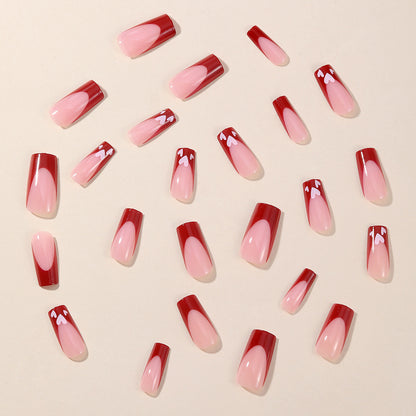 Herz-Muster Acryl Nagelkunst Extensions Brehn