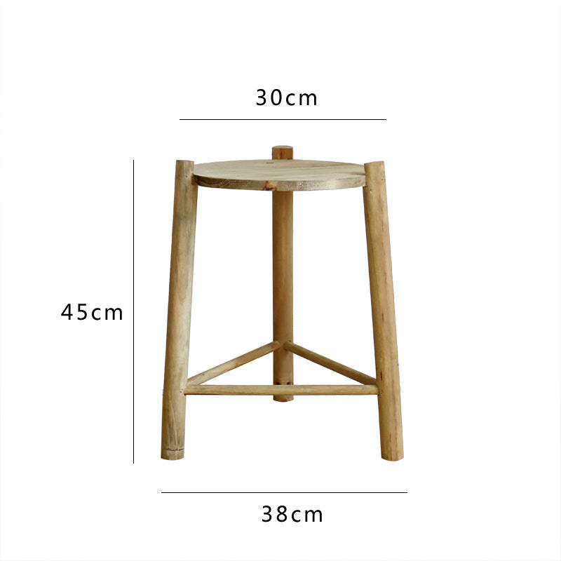 Rustikaler Holz-Hocker Brehn