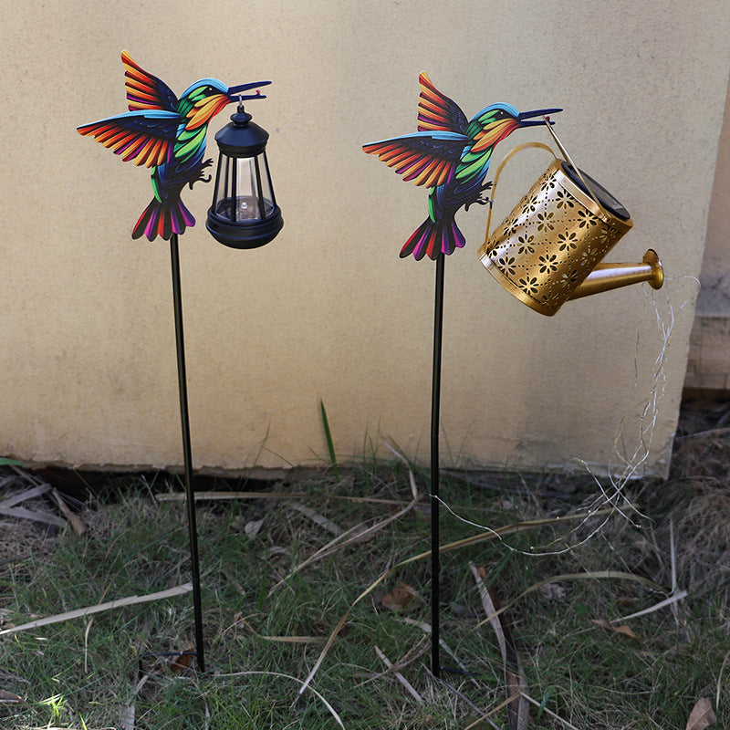 Dekorativer Kolibri Solar Gartenstecker mit hängender Laterne Brehn