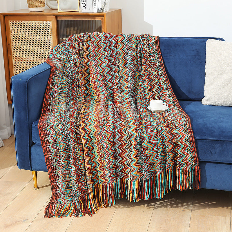 Damen Decorative Zickzack-Muster Decke Brehn