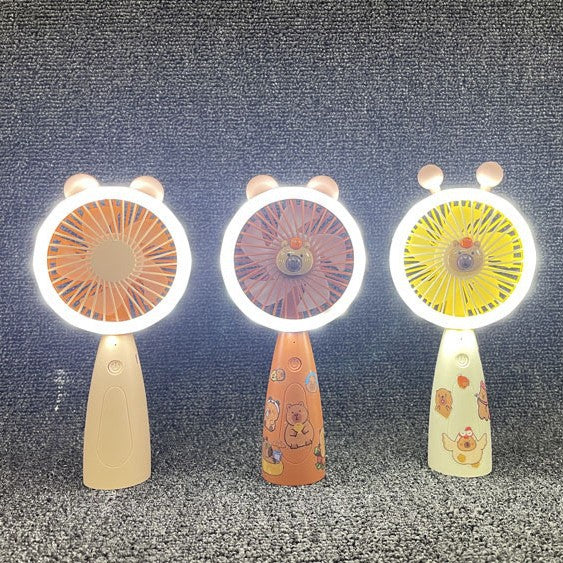 Unisex Tragbarer Handventilator mit LED-Beleuchtung und Tiermotiv Brehn