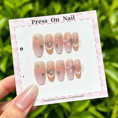 Anpassbare Glitter-Akzent Press-On Nägel