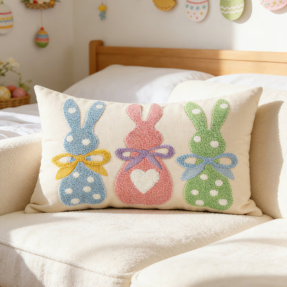 Geplüschtes Bunny Applikation Nackenstützkissenbezug mit Pom-Pom Schwanz