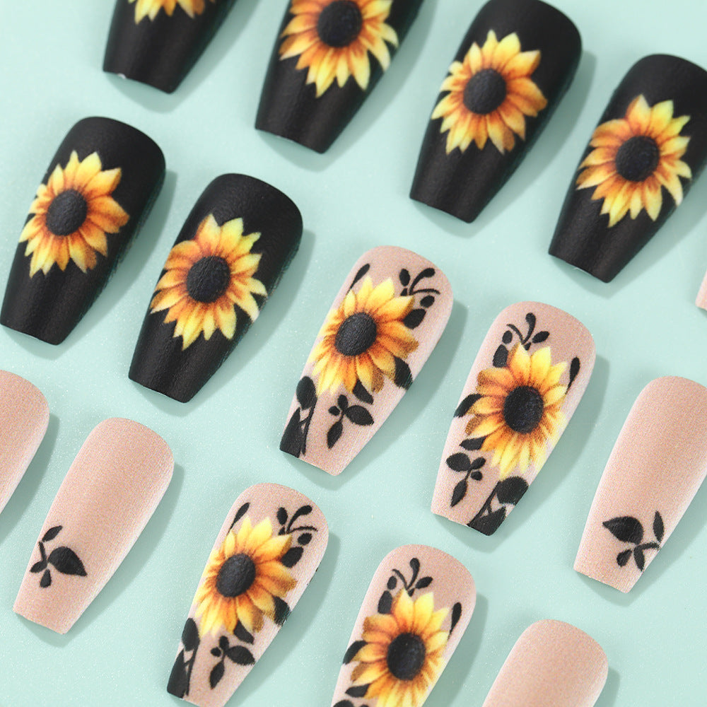 Kunstnägel mit Sonnenblumen-Motiv Brehn