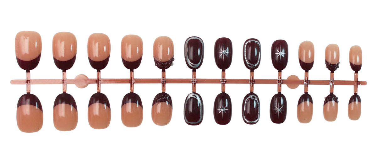 Kunstnagelset mit eleganten Farbverlauf und zarten Verzierungen Brehn