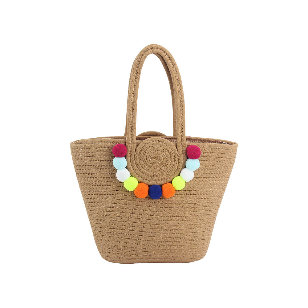 Strandtasche mit Fröhlichen Pompons Brehn