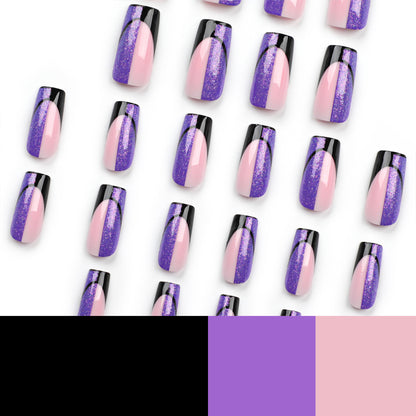 Kunstvolle Nagelverlängerungen mit glamourösem Farbverlauf und Glitzerdetails Brehn