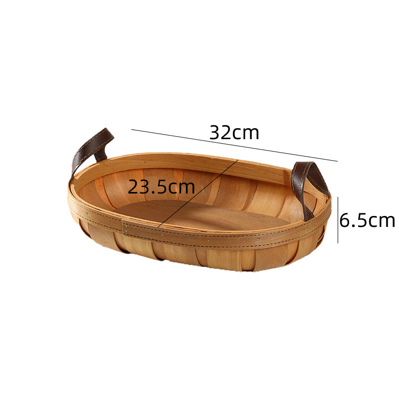 Unisex Handgefertigter Korb mit Ledergriffen Brehn