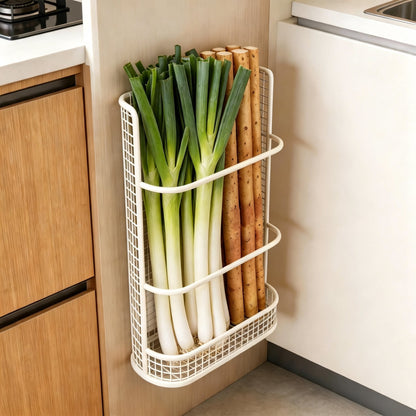Slim vertikales wandmontiertes Metalldraht-Küchenprodukten und Kräuteraufbewahrungsregal