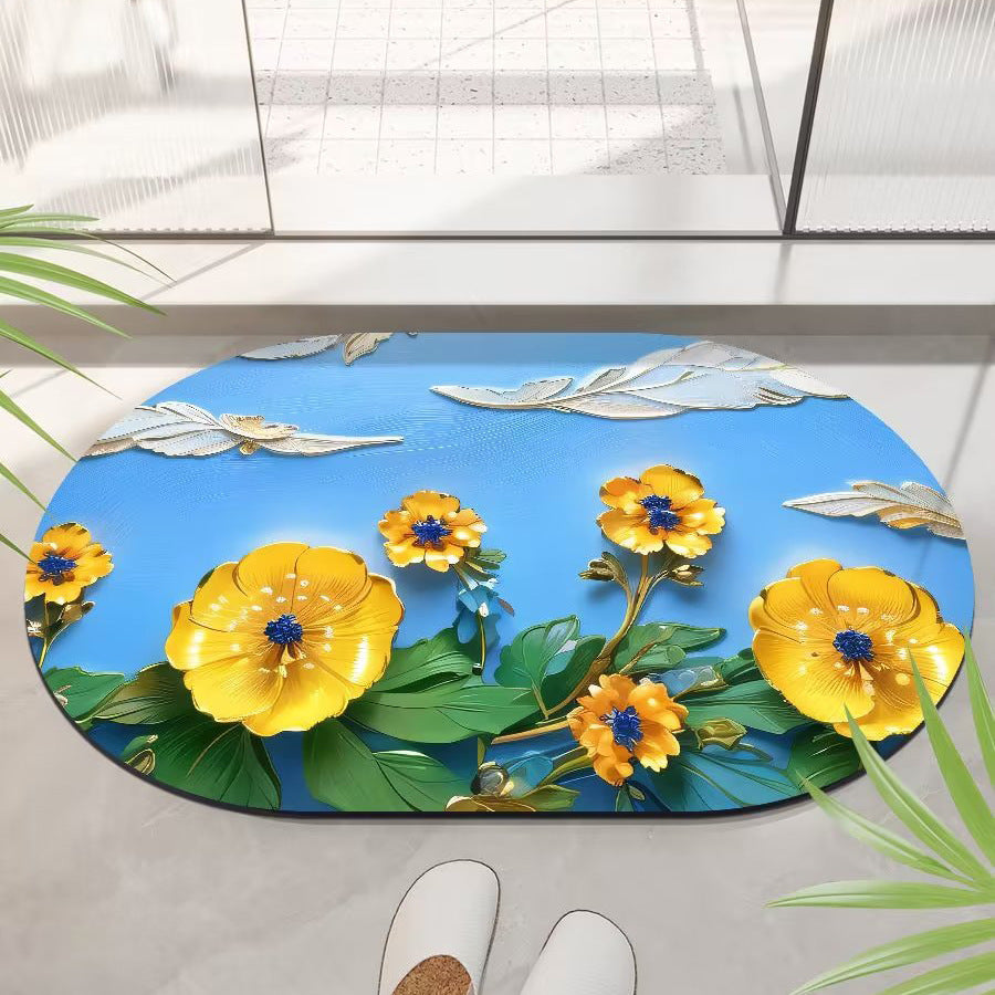 Floral Print Teppich Brehn