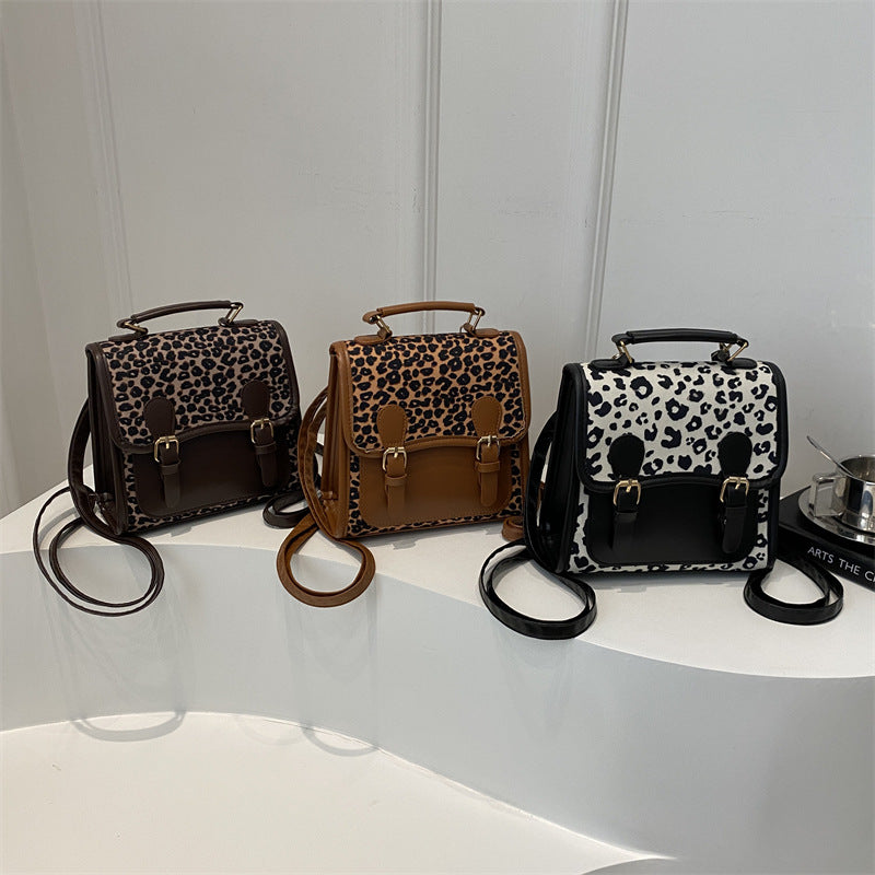 Chic Leopardenmuster Satchel Umhängetasche Brehn